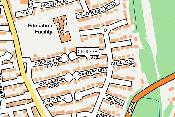 CF38 2RP map - OS OpenMap – Local (Ordnance Survey)