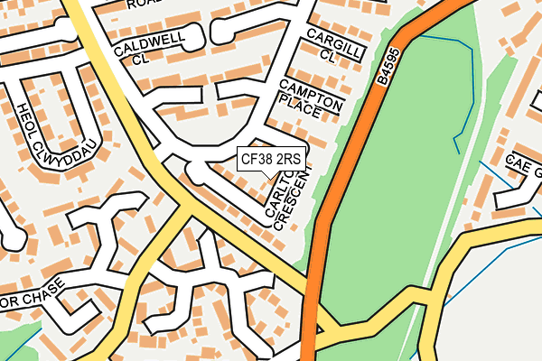 CF38 2RS map - OS OpenMap – Local (Ordnance Survey)