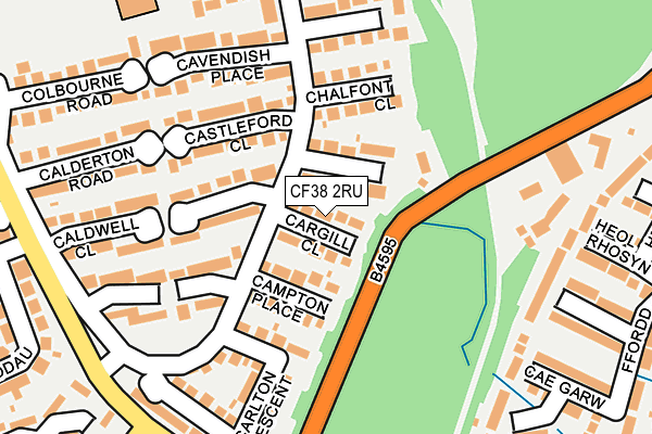 CF38 2RU map - OS OpenMap – Local (Ordnance Survey)