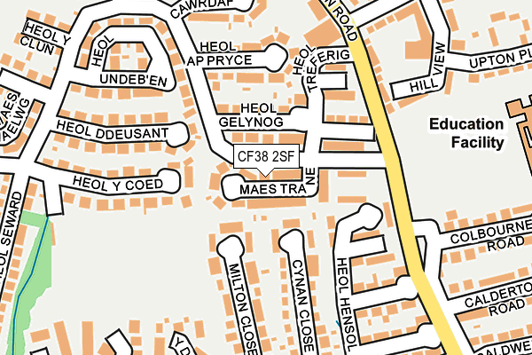 CF38 2SF map - OS OpenMap – Local (Ordnance Survey)