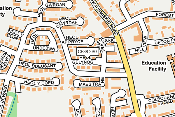 CF38 2SG map - OS OpenMap – Local (Ordnance Survey)