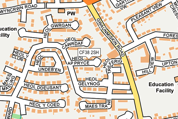 CF38 2SH map - OS OpenMap – Local (Ordnance Survey)