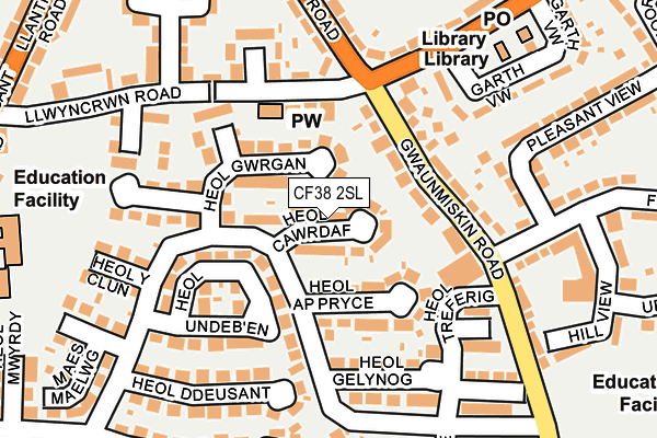 CF38 2SL map - OS OpenMap – Local (Ordnance Survey)