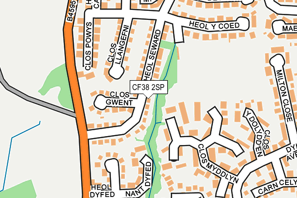 CF38 2SP map - OS OpenMap – Local (Ordnance Survey)