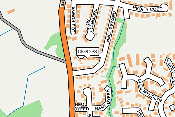CF38 2SS map - OS OpenMap – Local (Ordnance Survey)