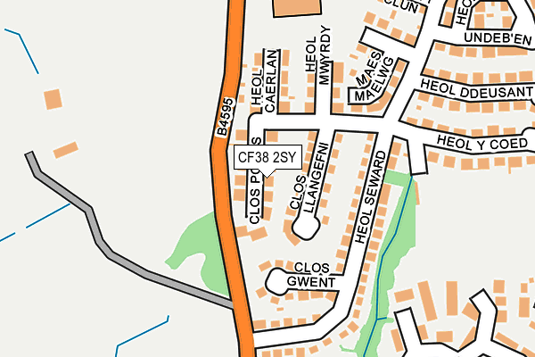 CF38 2SY map - OS OpenMap – Local (Ordnance Survey)