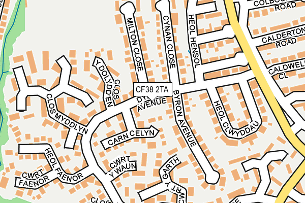 CF38 2TA map - OS OpenMap – Local (Ordnance Survey)