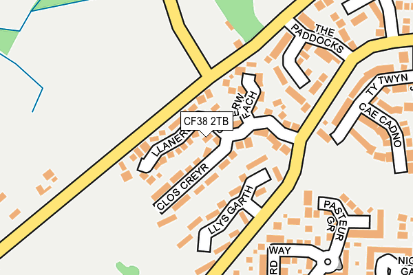 CF38 2TB map - OS OpenMap – Local (Ordnance Survey)