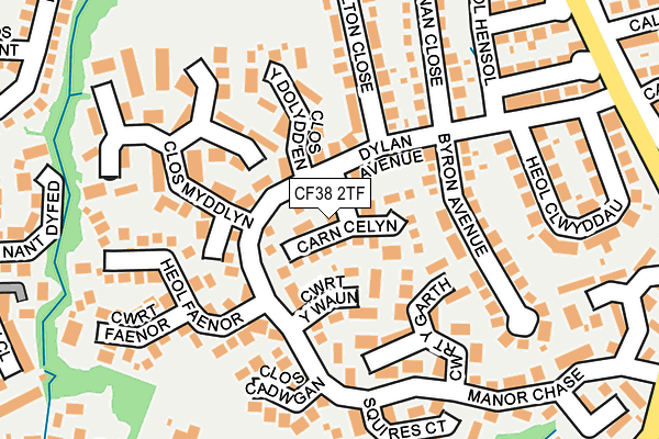 CF38 2TF map - OS OpenMap – Local (Ordnance Survey)