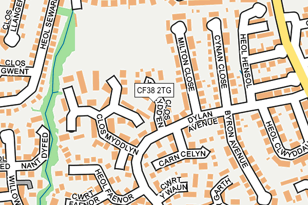 CF38 2TG map - OS OpenMap – Local (Ordnance Survey)