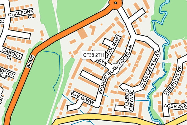 CF38 2TH map - OS OpenMap – Local (Ordnance Survey)