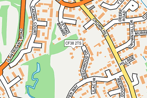 CF38 2TS map - OS OpenMap – Local (Ordnance Survey)