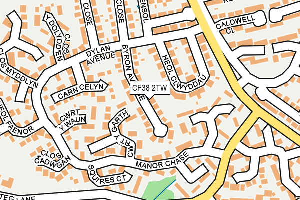 CF38 2TW map - OS OpenMap – Local (Ordnance Survey)