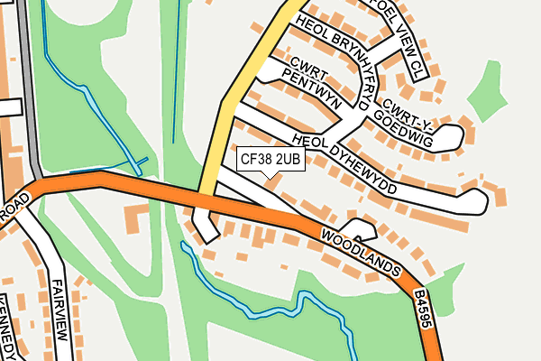 CF38 2UB map - OS OpenMap – Local (Ordnance Survey)