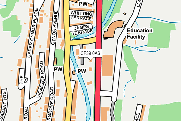 CF39 0AS map - OS OpenMap – Local (Ordnance Survey)