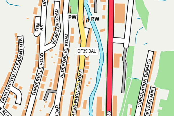 CF39 0AU map - OS OpenMap – Local (Ordnance Survey)
