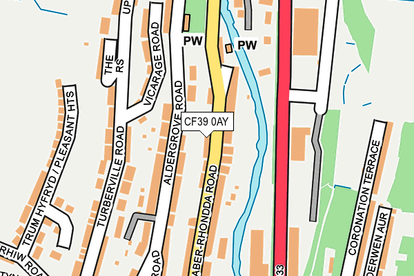 CF39 0AY map - OS OpenMap – Local (Ordnance Survey)