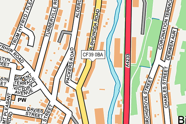 CF39 0BA map - OS OpenMap – Local (Ordnance Survey)