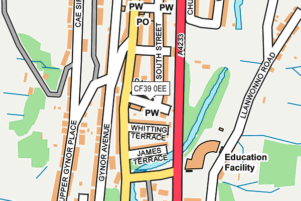 CF39 0EE map - OS OpenMap – Local (Ordnance Survey)