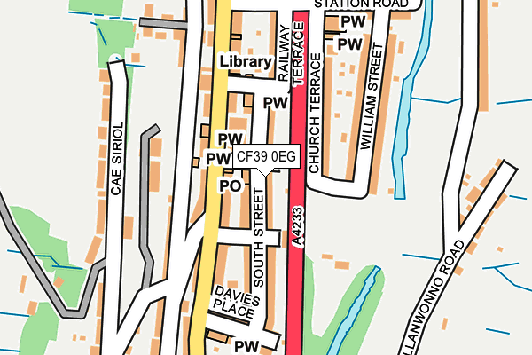 CF39 0EG map - OS OpenMap – Local (Ordnance Survey)