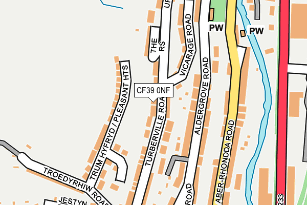 CF39 0NF map - OS OpenMap – Local (Ordnance Survey)