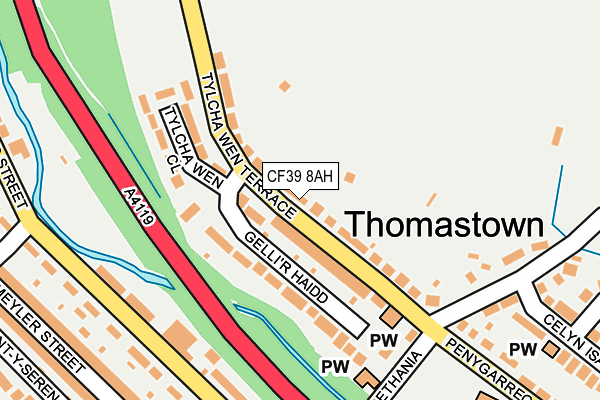 CF39 8AH map - OS OpenMap – Local (Ordnance Survey)