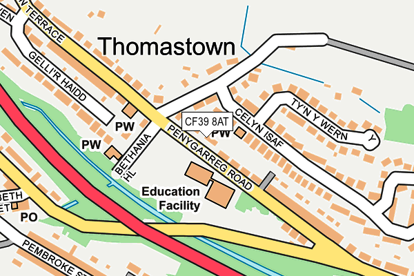 CF39 8AT map - OS OpenMap – Local (Ordnance Survey)