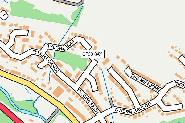 CF39 8AY map - OS OpenMap – Local (Ordnance Survey)