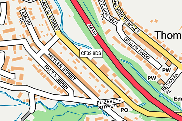 CF39 8DS map - OS OpenMap – Local (Ordnance Survey)