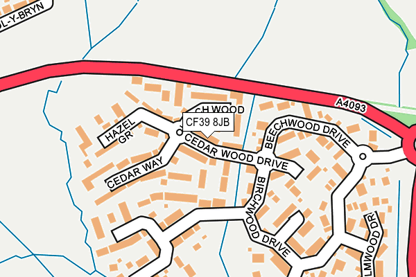 CF39 8JB map - OS OpenMap – Local (Ordnance Survey)