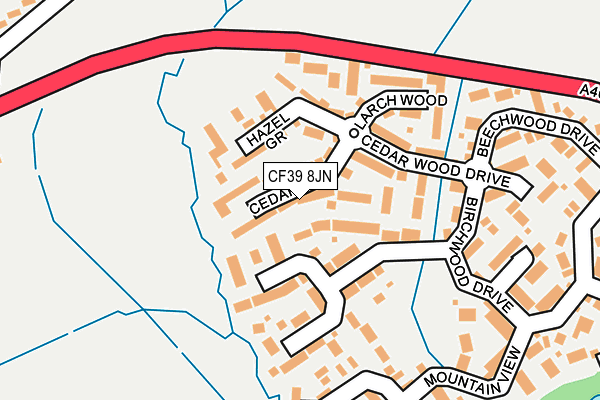 CF39 8JN map - OS OpenMap – Local (Ordnance Survey)