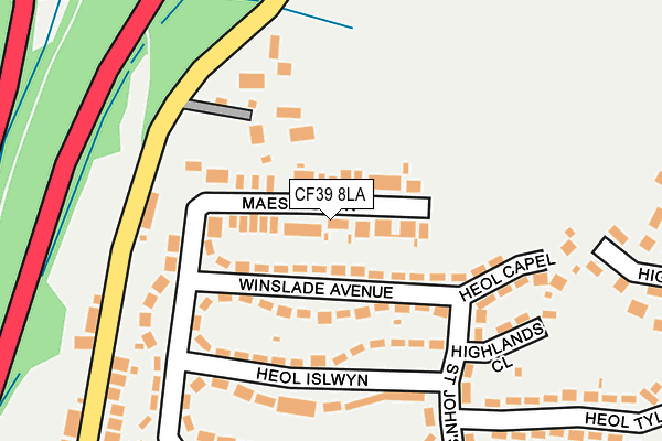 CF39 8LA map - OS OpenMap – Local (Ordnance Survey)