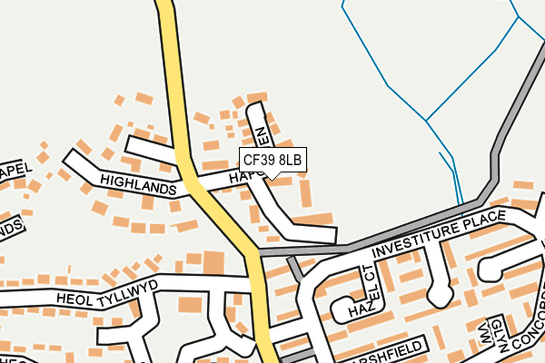 CF39 8LB map - OS OpenMap – Local (Ordnance Survey)