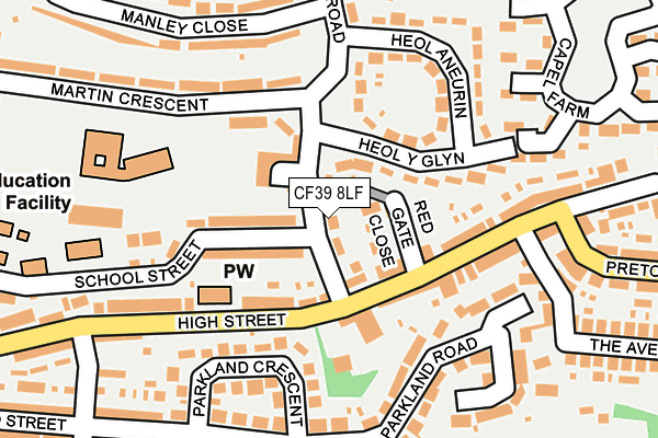 CF39 8LF map - OS OpenMap – Local (Ordnance Survey)