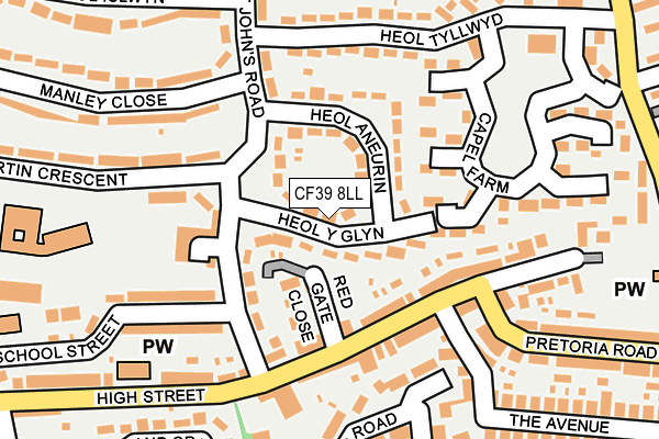 CF39 8LL map - OS OpenMap – Local (Ordnance Survey)