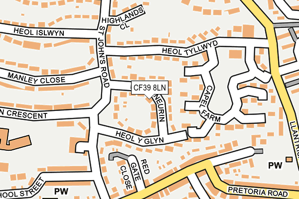 CF39 8LN map - OS OpenMap – Local (Ordnance Survey)