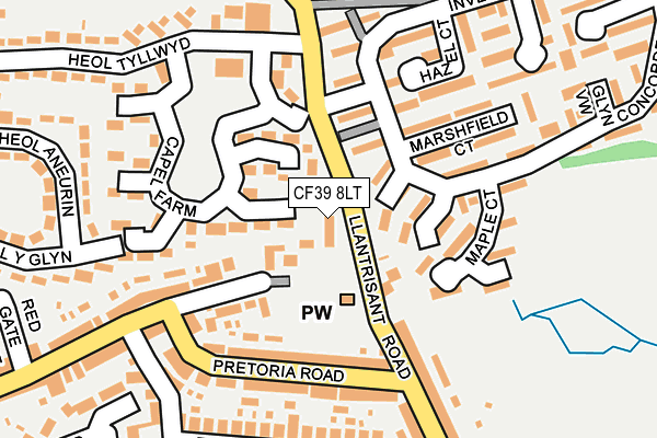 CF39 8LT map - OS OpenMap – Local (Ordnance Survey)