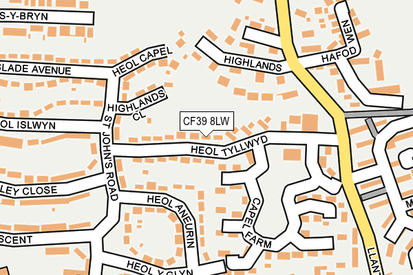 CF39 8LW map - OS OpenMap – Local (Ordnance Survey)