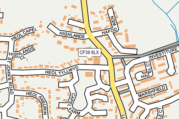 CF39 8LX map - OS OpenMap – Local (Ordnance Survey)