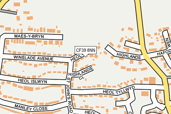 CF39 8NN map - OS OpenMap – Local (Ordnance Survey)