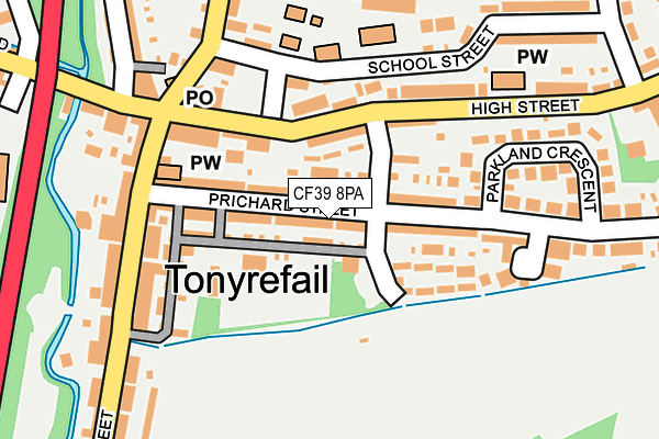 CF39 8PA map - OS OpenMap – Local (Ordnance Survey)