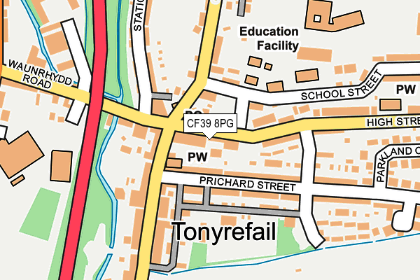 Map of RB TONYREFAIL LTD at local scale