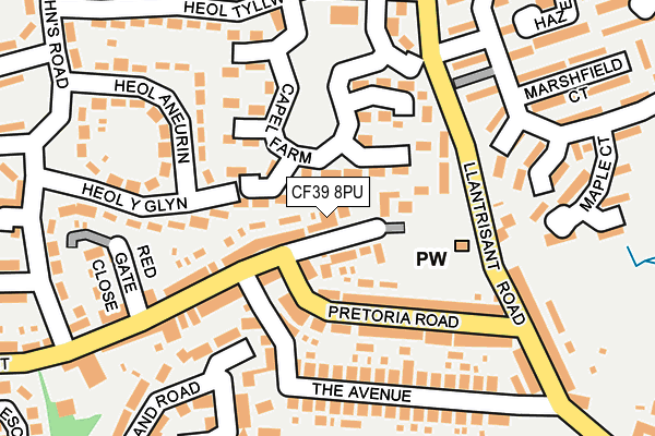 CF39 8PU map - OS OpenMap – Local (Ordnance Survey)