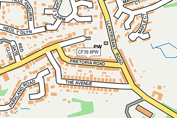 CF39 8PW map - OS OpenMap – Local (Ordnance Survey)