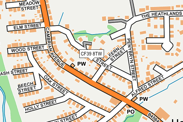 CF39 8TW map - OS OpenMap – Local (Ordnance Survey)