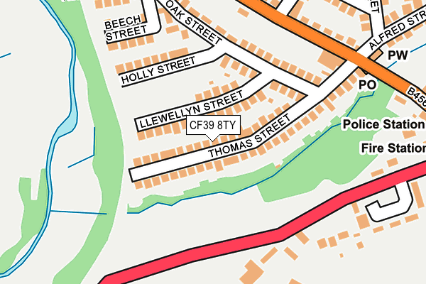 CF39 8TY map - OS OpenMap – Local (Ordnance Survey)