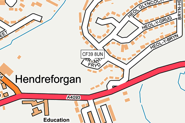 CF39 8UN map - OS OpenMap – Local (Ordnance Survey)