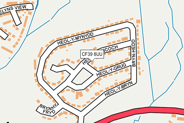 CF39 8UU map - OS OpenMap – Local (Ordnance Survey)