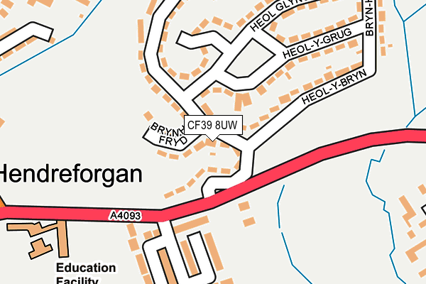 CF39 8UW map - OS OpenMap – Local (Ordnance Survey)