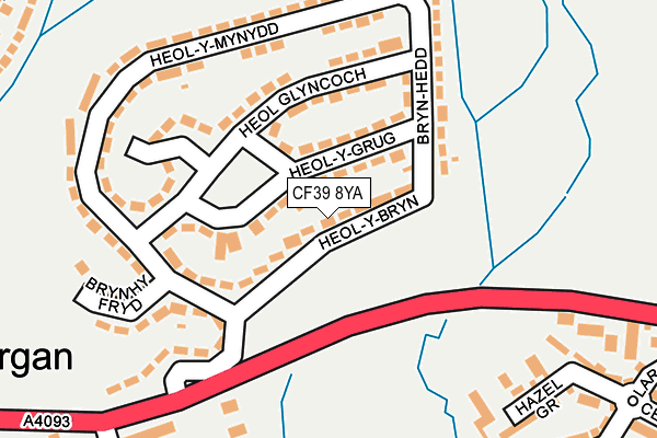 CF39 8YA map - OS OpenMap – Local (Ordnance Survey)